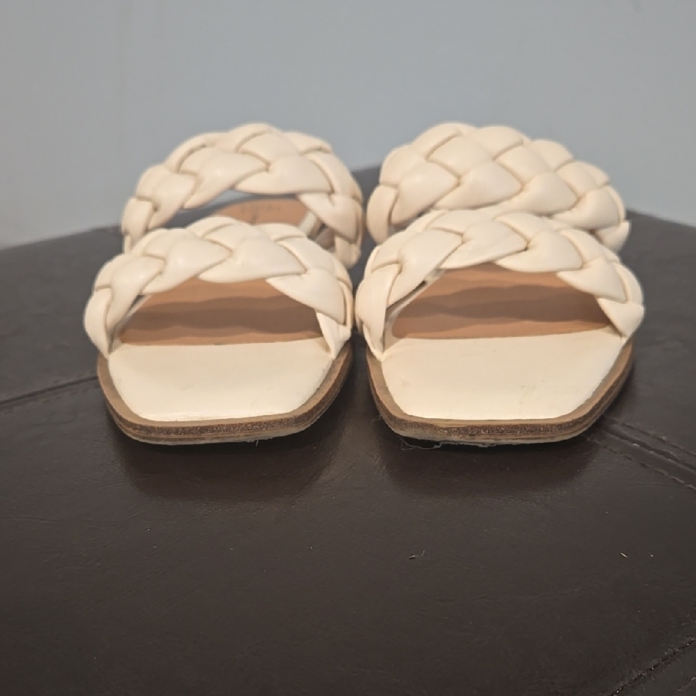 Time and Tru Cream Braided Sandals with Square Toe - Picture 7 of 7